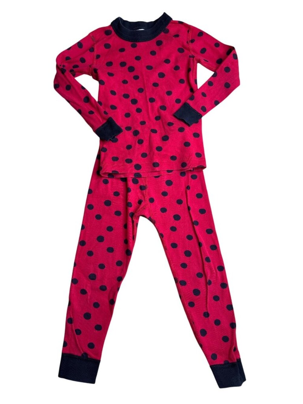 4T Hanna Andersson Ladybug Long John Pajama Set #1